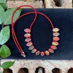 💎 Autumn Leaf Bead Necklace